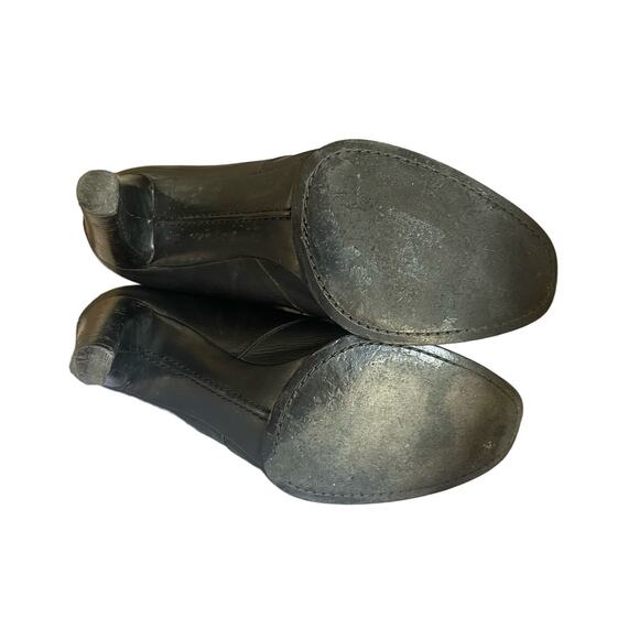 Vanessa Bruno Tie High Heel Witch Granny Boots in Black Leather Size 40/ US 9 - Picture 5 of 9